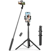 Selfie stick - Selfie stick / kijek teleskopowy ze stojakiem i pilotem Bluetooth 1.5m Ugreen LP586 - czarny - miniaturka - grafika 1