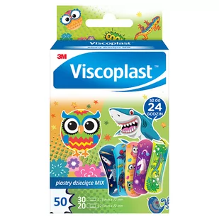 Viscoplast Zestaw Plastry Dziecięce Mix 2 Rozmiary 50 szt. - Apteczki i materiały opatrunkowe - miniaturka - grafika 1