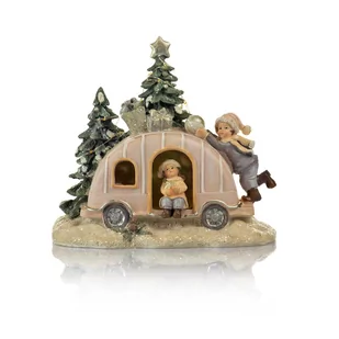 Figurka - auto świąteczne - świecące - 16 cm - Favola - Ozdoby bożonarodzeniowe - miniaturka - grafika 1
