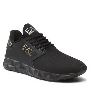 Półbuty męskie - Sneakersy EA7 Emporio Armani X8X123 XK300 R384 Triple Blk/Gold Eobu - grafika 1