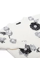 Swetry damskie - faina Damski sweter z okrągłym dekoltem z cekinami i wzorem kwiatowym Wełna BIAŁA, rozmiar XS/S, biały (wollweiss), XL - miniaturka - grafika 1