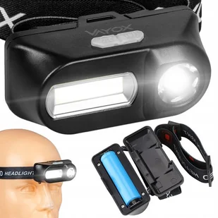 Vayox Latarka Czołowa Czołówka Lampka Led Akumulatorowa 18650 Mocna Usb-c - Latarki - miniaturka - grafika 1