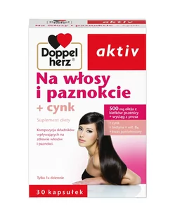 Doppelherz Activ Na Włosy i Paznokcie + Cynk 30 Kapsułek - Włosy, skóra, paznokcie - miniaturka - grafika 1