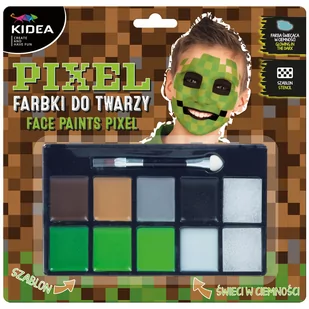 Kidea farbki do twarzy pixel Game + farbka świecąca w ciemności Halloween - Kinder party - miniaturka - grafika 1