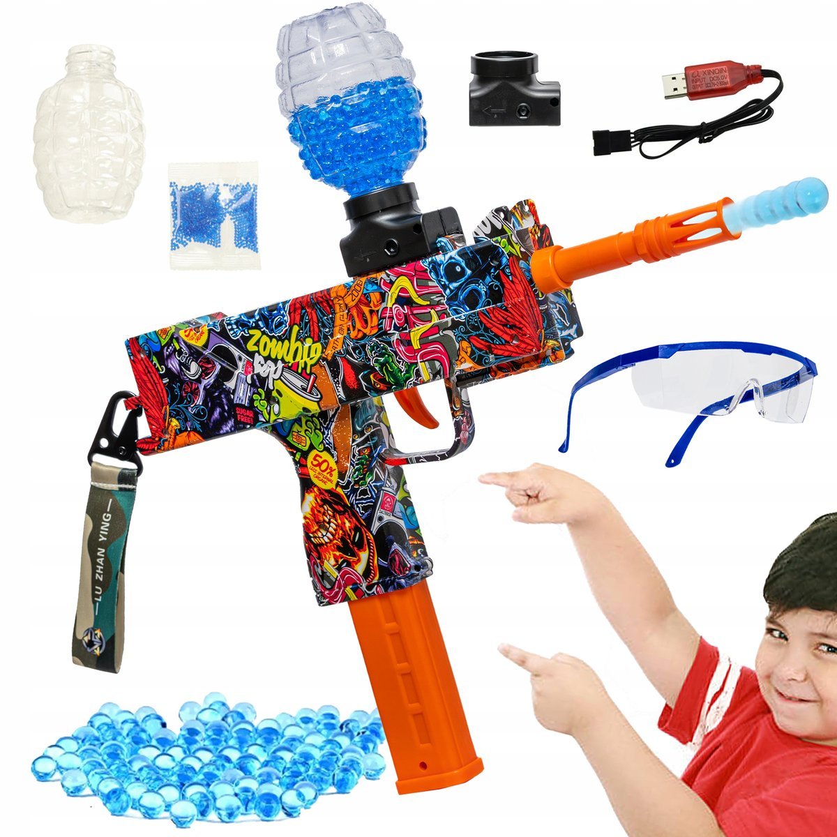 Pistolet Na Kulki Żelowe Karabin Na Kulki Wodne Automatyczny Elektryk Duży