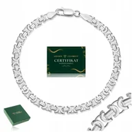 Bransolety męskie - SREBRNA BRANSOLETKA MĘSKA SPLOT KRÓLEWSKI 22cm/8mm SREBRO PRÓBA 925 +GRAWER - miniaturka - grafika 1