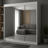 Szafy - Szafa Rio-1 Przesuwna 3-Drzwiowa, 180 Cm, 3 Lustra, Biała, Sonoma, Wenge, Opcja Oświetlenia Led, Wybór Ilości Szuflad - miniaturka - grafika 1