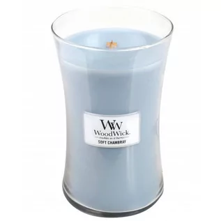 Świece - WoodWick Soft Chambray świeczka zapachowa 609,5 g duża - grafika 1