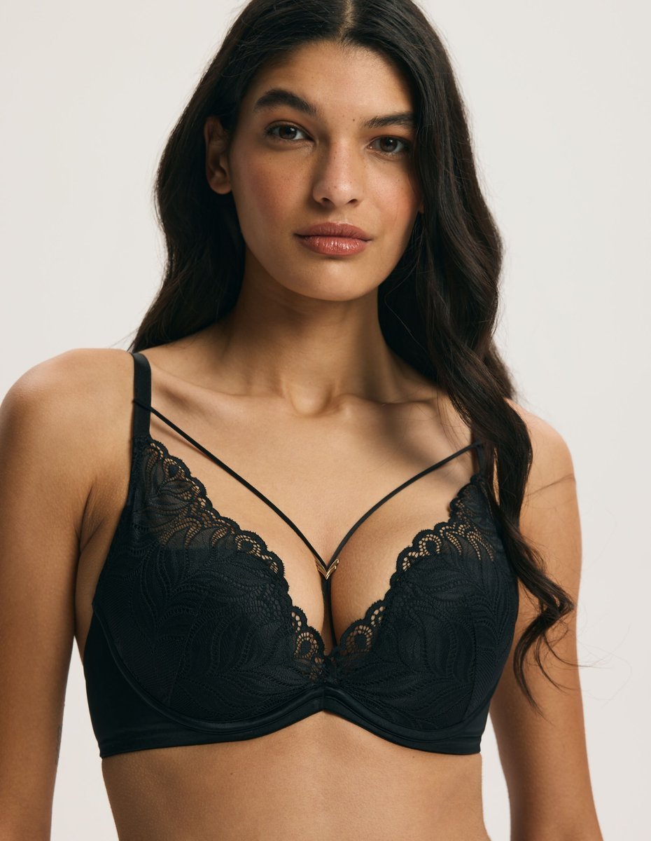 Biustonosz push-up AURORA Esotiq czarny 65D