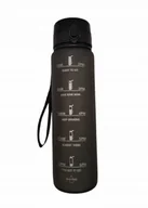 Shakery i bidony sportowe - butelka na wodę bidon Sportowa, motywacyjna VIKASTER, 1l czarna - miniaturka - grafika 1