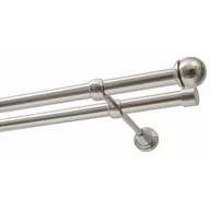 Karnisze - Karnisz DECASTYL Gałka Max podwójny 400 cm Stal nierdzewna - miniaturka - grafika 1