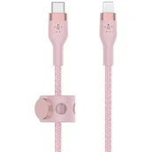 Kable USB - Belkin Kabel USB Typ-C Lightning Braided Silicone 2m Różowy CAA011BT2MPK - miniaturka - grafika 1