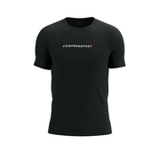 Bielizna sportowa męska - COMPRESSPORT Koszulka biegowa TRAINING SS LOGO T-SHIRT black - miniaturka - grafika 1