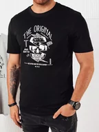 Koszulki męskie - Koszulka męska z nadrukiem czarna Dstreet RX5381-XL - miniaturka - grafika 1