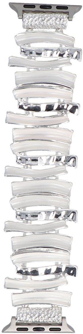 GlacierX bransoleta do smartwatcha Gleam Ribbon Stretch Bracelet Crystal Cloud do Apple Watch 38/40/41mm Srebrno-Biała