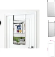 Lustra - vidaXL Lustro do drzwi czarne 40x80 cm szkło i aluminium - Lustro - miniaturka - grafika 1