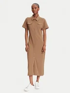 Sukienki - Tommy Hilfiger Sukienka koszulowa Gold Button WW0WW44617 Brązowy Regular Fit - miniaturka - grafika 1