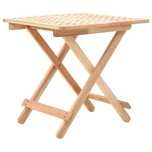 vidaXL Składany stolik boczny z litego drewna orzechowego, 50x50x49 cm - Ławy i stoliki kawowe - miniaturka - grafika 1