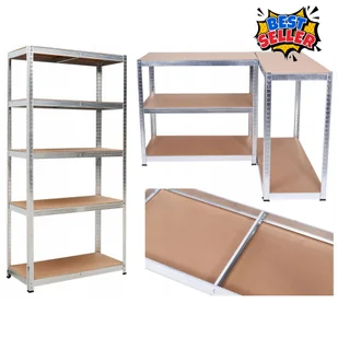 Regał Magazynowy Metalowy Do Garażu Piwnicy Spiżarni Biura Ocynk Mdf 180x90 - Szafy i regały magazynowe Regał Magazynowy Metalowy Do Garażu Piwnicy Spiżarni Biura Ocynk Mdf 180x90 - Szafy i regały magazynowe - miniaturka - grafika 1