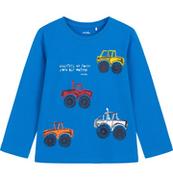 Moda i Uroda OUTLET - T-shirt z długim rękawem dla chłopca, z autami, niebieski 4-8 lat - miniaturka - grafika 1