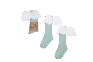 Podkolanówki Aniołek - Miętowe, Mama`S Feet-Mama - Skarpetki dla dzieci - miniaturka - grafika 1
