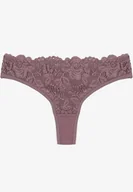Majtki damskie - Fioletowe Koronkowe Majtki Stringi z Bawełny Venalora - miniaturka - grafika 1
