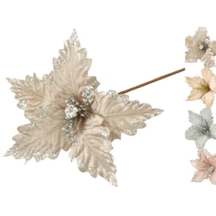 Poinsecja na piku 40 cm mix - Ozdoby bożonarodzeniowe - miniaturka - grafika 1