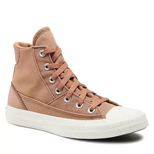 Trampki damskie - Trampki Converse Chuck Taylor All Star Patchwork A04676C Taupe/Red - grafika 1