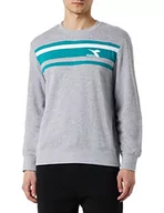 Bluzy męskie - Diadora Męska bluza Crew SLAM, jasny szary melanż, XXL, Light Middle Grey Melange, XXL - miniaturka - grafika 1