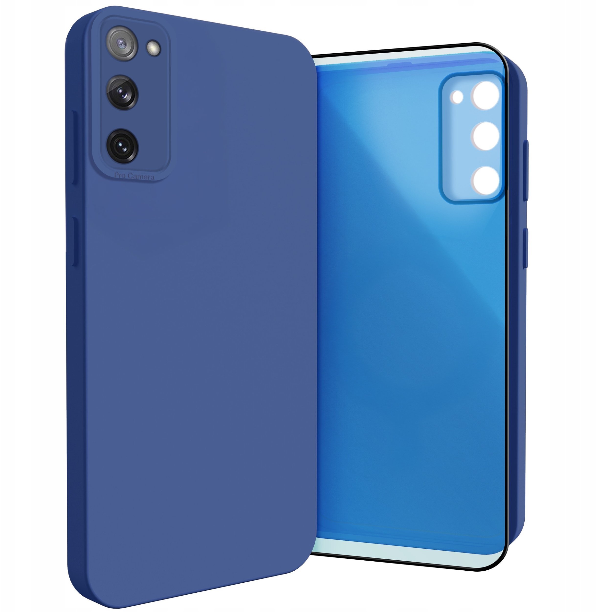 Etui do Samsung Galaxy S20 FE Osłona Kamery, Granatowe, Ochronne Szkło