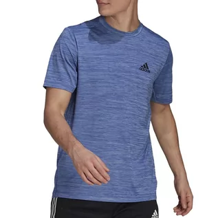 Koszulki sportowe męskie - Koszulka adidas Aeroready Designed To Move Sport Stretch GM2139 - niebieska - Adidas - grafika 1