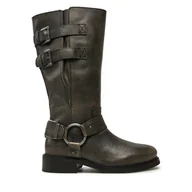 Kozaki damskie - Kozaki Bronx New-Tough 14333-A Czarny - miniaturka - grafika 1