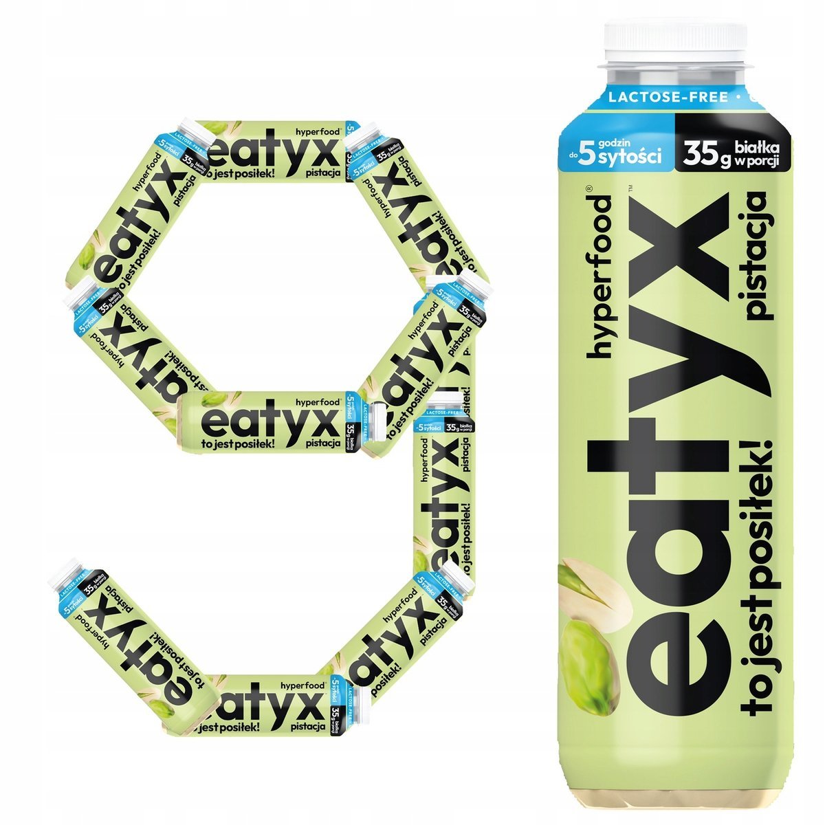 eatyx Pełnowartościowy Wysokobiałkowy Posiłek Gotowy Do Spożycia Pistacja Bez Laktozy 500 ml x9