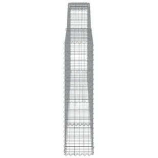 Kosze gabionowe, 8 szt, 400x30x120/140 cm, galwanizowane żelazo - Ogrodzenia - miniaturka - grafika 6
