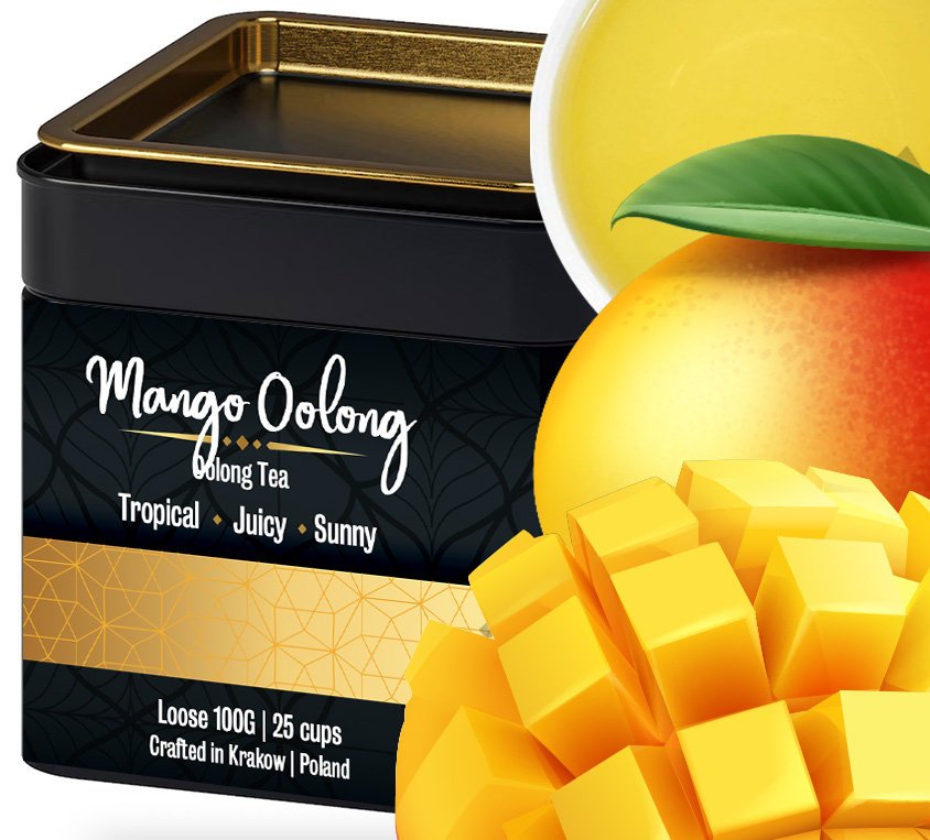 Mango Oolong Herbata w Puszce 100g Naturalne Aromaty Bez sztucznych dodatków