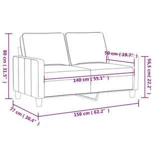 Sofa 2-osobowa, kremowy, 140 cm, tapicerowana aksamitem - Sofy i kanapy - miniaturka - grafika 9