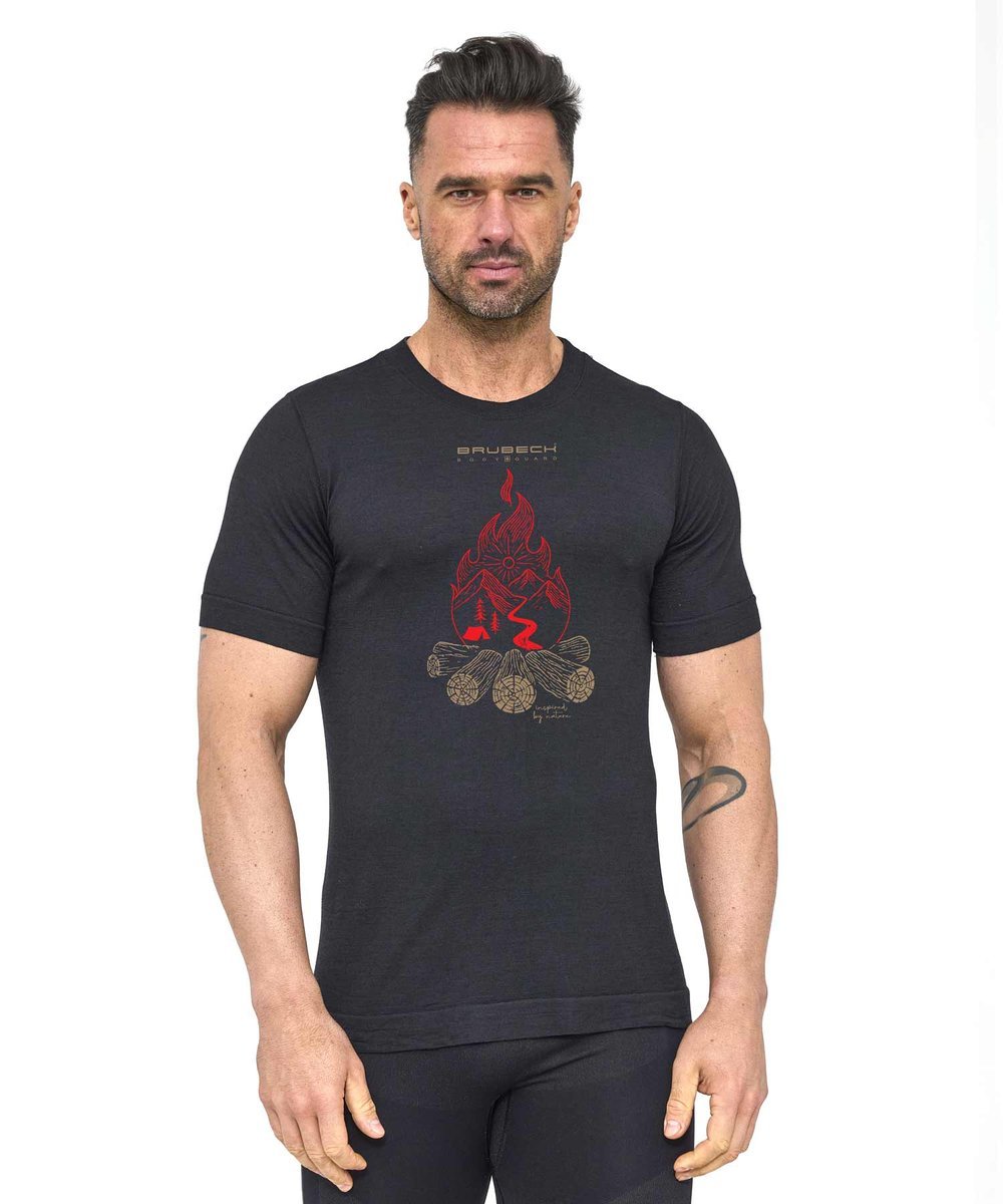 Koszulka męska z krótkim rękawem wełniana Brubeck OUTDOOR WOOL PRO