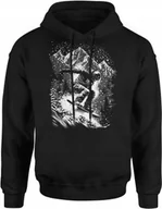 Bluzy męskie - Snowboard Bluza Męska Z Nadrukiem Deska Góry Roz S Z Kapturem Dresowa - miniaturka - grafika 1