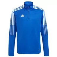 Bluzy damskie - Bluza adidas Tiro 21 Training Top Youth Jr GM7322 (kolor Niebieski, rozmiar 140cm) - miniaturka - grafika 1