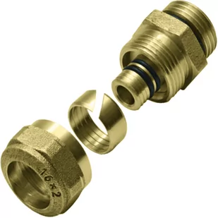 Złączka skręcana mosiężna GZ 1/2" 16 MM PERTAL KAN-THERM 5901615129757 - Akcesoria hydrauliczne - miniaturka - grafika 1