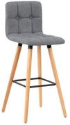 Taborety i hokery - Hoker, krzesło barowe tapicerowane Vera grey - miniaturka - grafika 1