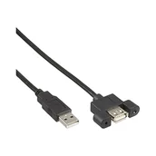 Kable USB - InLine Kabel USB Adapter USB 2.0 A męski A żeński Śledź 0.6m 33440E - miniaturka - grafika 1