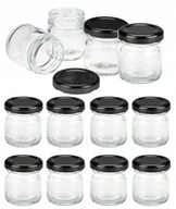 Pojemniki kuchenne - Słoiki słoiczki 40 mm x12 szt z czarnymi zakrętkami na przyprawy miód dżemy - miniaturka - grafika 1