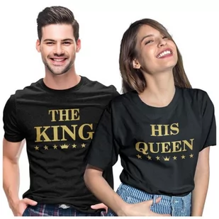 KOSZULKI DLA PAR NA WALENTYNKI PREZENT THE KING HIS QUEEN - Walentynki - miniaturka - grafika 1