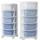 Pojemniki na zabawki - Organizer Plastikowy Duży Regał Pojemnik Na Zabawki i Akcesoria 5 Szuflad - miniaturka - grafika 1