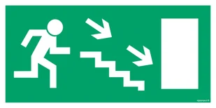 AC017 WYJŚCIE EWAKUACYJNE W PRAWO SCHODAMI W DÓŁ, TS - PŁYTA TD FOTOLUMINESCENCYJNA; (300X150MM) - Systemy ekspozycyjne i znaki informacyjne - miniaturka - grafika 1