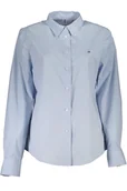 Koszule damskie - NIEBIESKA KOSZULA DAMSKA Z DŁUGIM RĘKAWEM TOMMY HILFIGER - Tommy Hilfiger - miniaturka - grafika 1