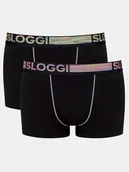 Majtki męskie - Sloggi Komplet 2 par bokserek 10218485 Czarny - miniaturka - grafika 1