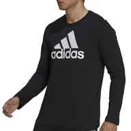 Bluzy sportowe męskie - Bluza adidas Longsleeve Essentials GV5274 - czarna - Adidas - miniaturka - grafika 1