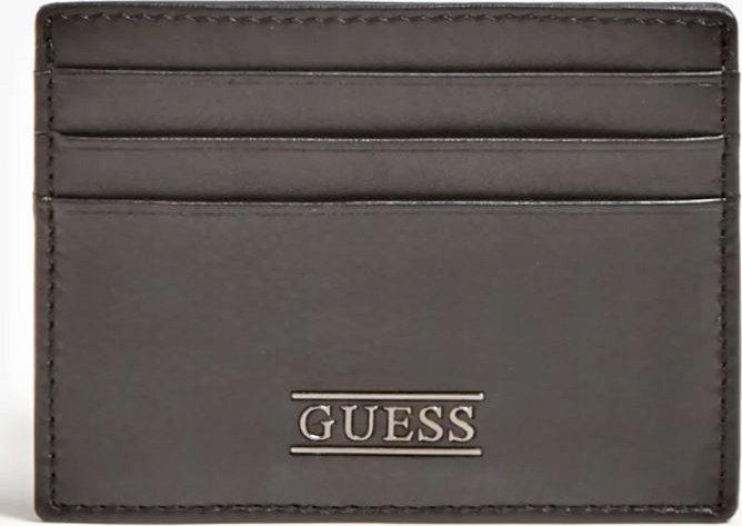 Guess, New Boston, Leather Card Holder, Black, For Men For Men